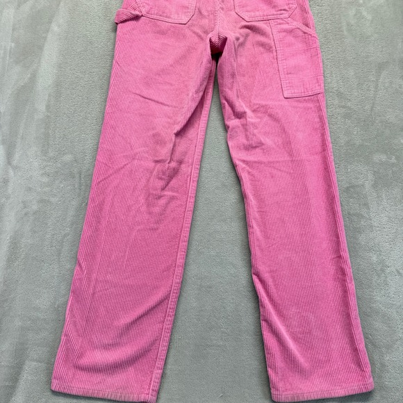 Pacsun Pants Women 26 90s BF Carpenter Pink Corduroy High Waist Straight Utility - Picture 8 of 14